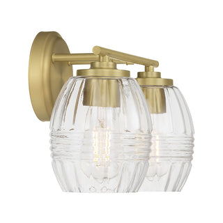 Miravelle Two Light Vanity in Vintage Brass
