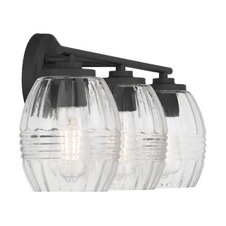 Miravelle Three Light Vanity in Matte Black