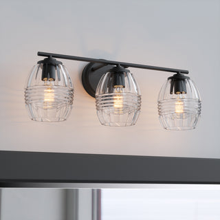Miravelle Three Light Vanity in Matte Black
