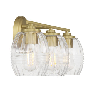 Miravelle Three Light Vanity in Vintage Brass