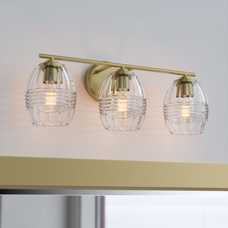 Miravelle Three Light Vanity in Vintage Brass