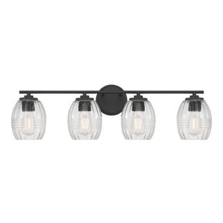 Miravelle Four Light Vanity in Matte Black