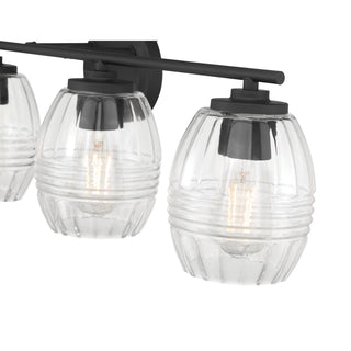 Miravelle Four Light Vanity in Matte Black