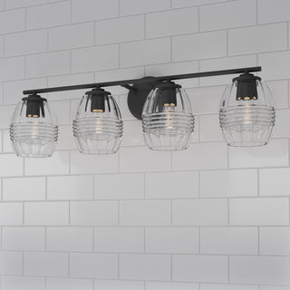 Miravelle Four Light Vanity in Matte Black