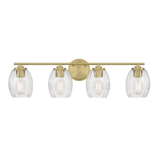 Miravelle Four Light Vanity in Vintage Brass