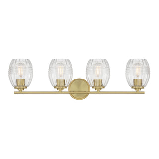Miravelle Four Light Vanity in Vintage Brass