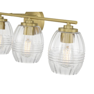 Miravelle Four Light Vanity in Vintage Brass