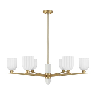 Collier Six Light Chandelier in Warm Brass
