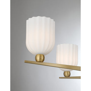 Collier Six Light Chandelier in Warm Brass