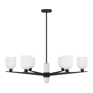 Collier Six Light Chandelier in Matte Black