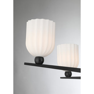 Collier Six Light Chandelier in Matte Black