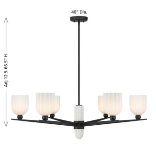 Collier Six Light Chandelier in Matte Black