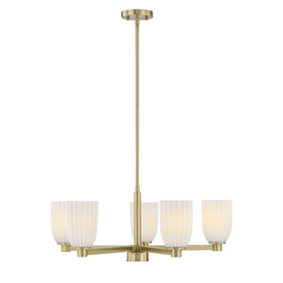 Baldwin Five Light Chandelier in Noble Brass