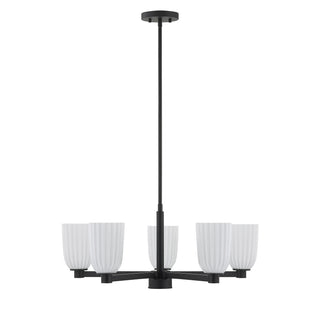 Baldwin Five Light Chandelier in Matte Black
