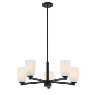 Baldwin Five Light Chandelier in Matte Black