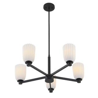 Baldwin Five Light Chandelier in Matte Black