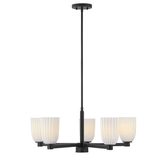 Baldwin Five Light Chandelier in Matte Black