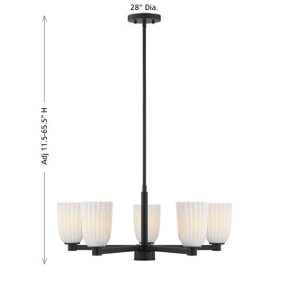 Baldwin Five Light Chandelier in Matte Black