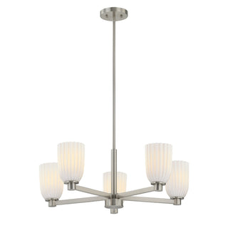 Baldwin Five Light Chandelier in Satin Nickel