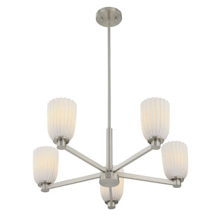 Baldwin Five Light Chandelier in Satin Nickel