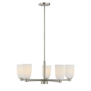 Baldwin Five Light Chandelier in Satin Nickel