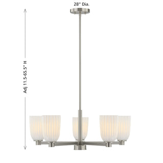 Baldwin Five Light Chandelier in Satin Nickel