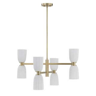 Baldwin Eight Light Chandelier in Noble Brass