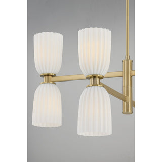 Baldwin Eight Light Chandelier in Noble Brass