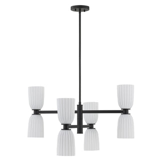 Baldwin Eight Light Chandelier in Matte Black