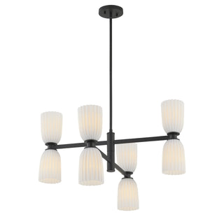 Baldwin Eight Light Chandelier in Matte Black