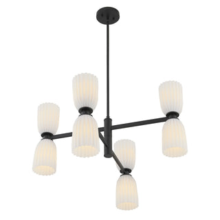 Baldwin Eight Light Chandelier in Matte Black