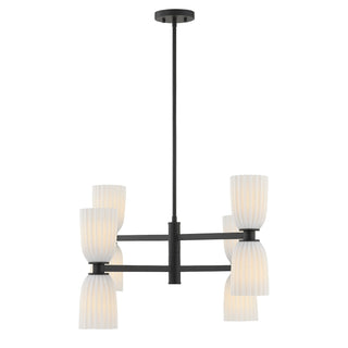 Baldwin Eight Light Chandelier in Matte Black