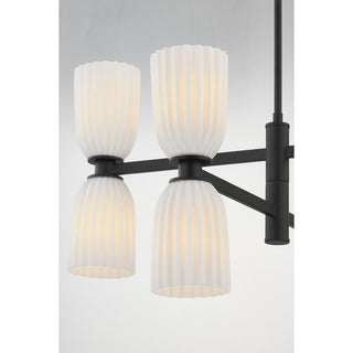 Baldwin Eight Light Chandelier in Matte Black