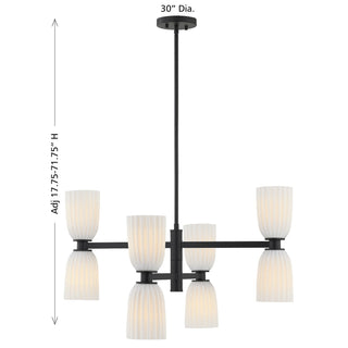 Baldwin Eight Light Chandelier in Matte Black