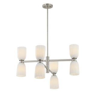 Baldwin Eight Light Chandelier in Satin Nickel