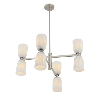 Baldwin Eight Light Chandelier in Satin Nickel
