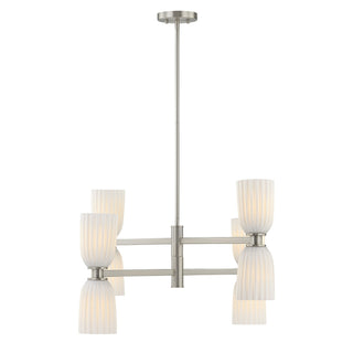 Baldwin Eight Light Chandelier in Satin Nickel