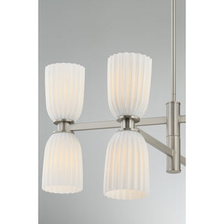 Baldwin Eight Light Chandelier in Satin Nickel