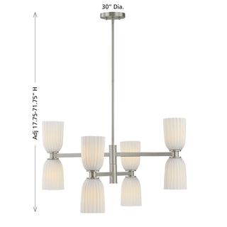 Baldwin Eight Light Chandelier in Satin Nickel