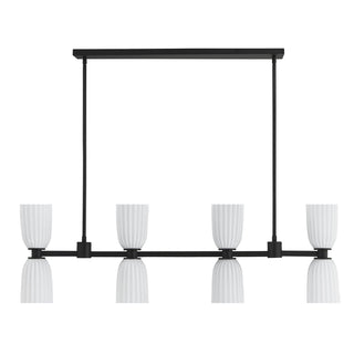 Baldwin Eight Light Linear Chandelier in Matte Black