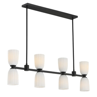 Baldwin Eight Light Linear Chandelier in Matte Black