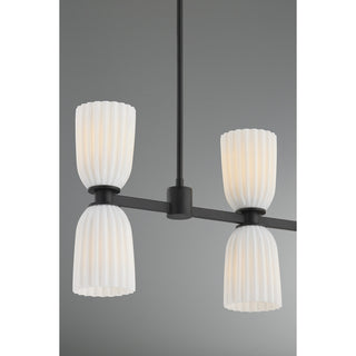 Baldwin Eight Light Linear Chandelier in Matte Black