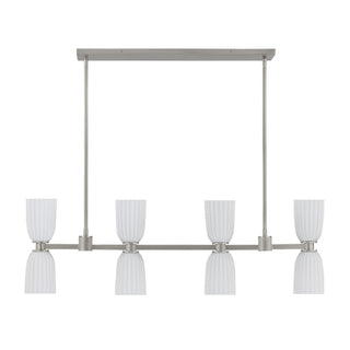 Baldwin Eight Light Linear Chandelier in Satin Nickel