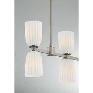 Baldwin Eight Light Linear Chandelier in Satin Nickel