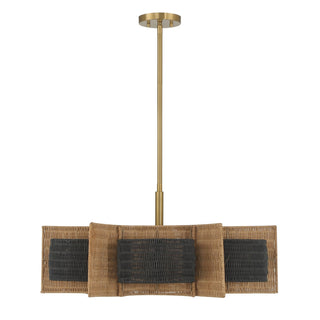Espacio Six Light Chandelier in Warm Brass