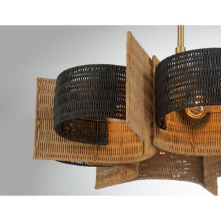 Espacio Six Light Chandelier in Warm Brass