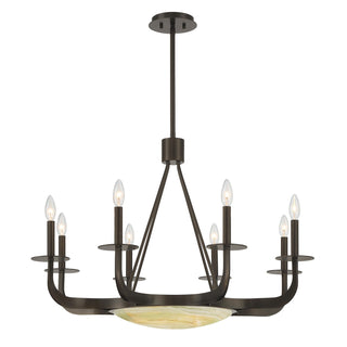 Salford Nine Light Chandelier in Mediterranean Bronze