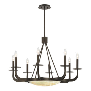 Salford Nine Light Chandelier in Mediterranean Bronze