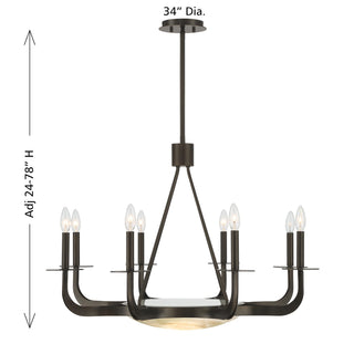 Salford Nine Light Chandelier in Mediterranean Bronze
