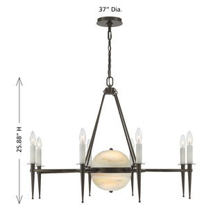 Sanger Ten Light Chandelier in Mediterranean Bronze